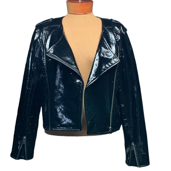 AS by DF,  Recycle Patent Leather, Moto Jacket - Picture 6 of 13